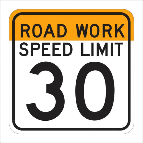 C17 (CA) Front Road Work Speed Limit Sign