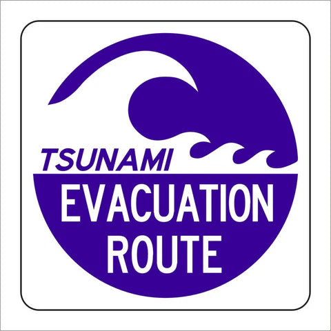 Em-1A Tsunami Evacuation Route Sign