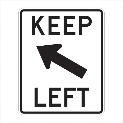R4-8B Keep Left Sign