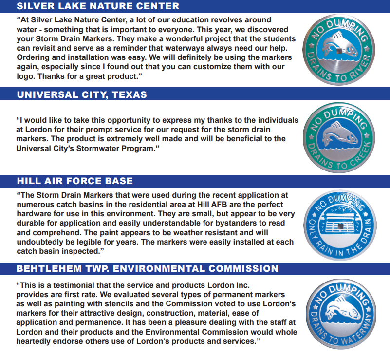 Metal Storm Drain Curb Markers
