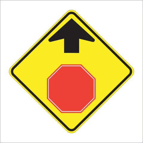 W3-1 Stop Ahead Symbol Sign