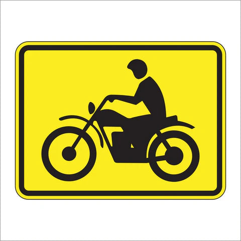 W8-15P Motorcycle Plaque Sign