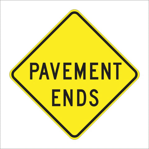 W8-3 Pavement Ends Sign