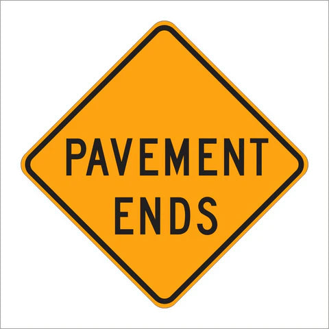 W8-3 Pavement Ends Sign
