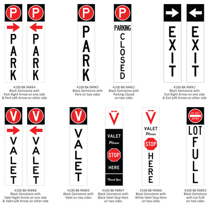 Gemstone Valet & Parking Signs
