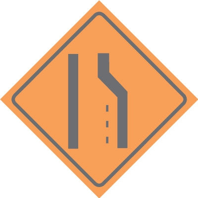 Right Lane Narrows Symbol