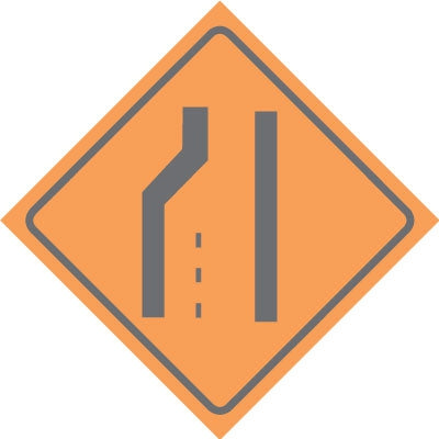 Left Lane Narrows Symbol