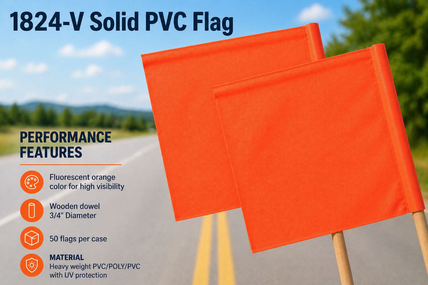 1824-V Solid PVC Flag