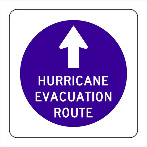 EM1 Hurricane Evacuation Route Sign
