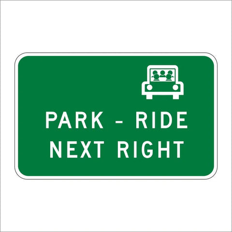 G95B Park-Ride (Vehicle Symbol) Next Right Sign