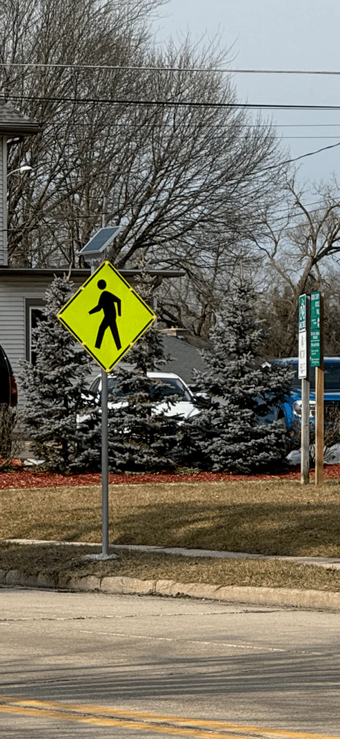 Pedestrian Crossing Sign Blinking LED Sign (W11-2) - MUTCD Compliant