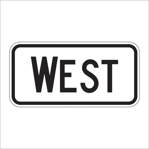 M3-4 West Directional Auxiliary Sign