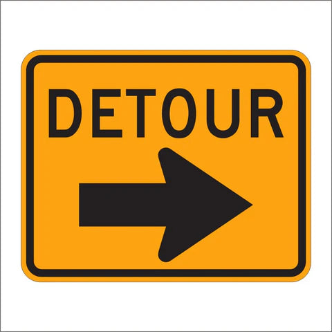 M4-9 Detour With Arrow Sign