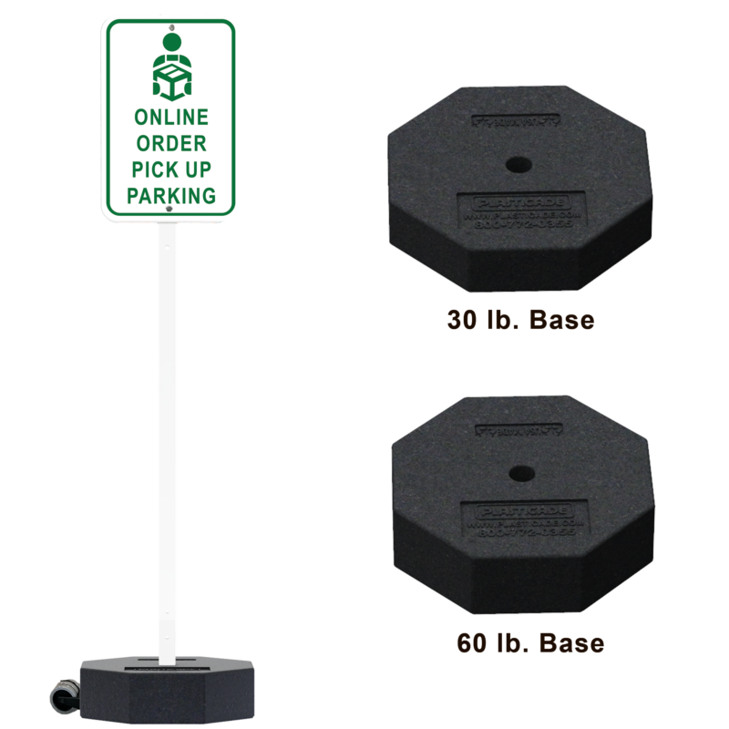Rubber Base Portable Sign Post