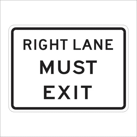 R18A (CA) Right Lane Must Exit Sign