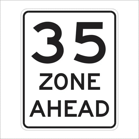 R2-4 (CA) Speed Zone Ahead Sign
