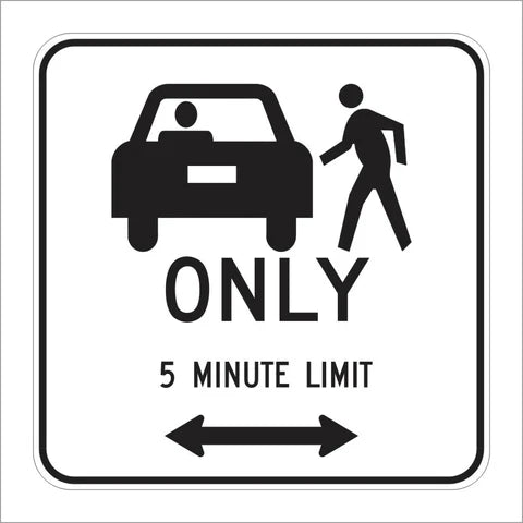 R25B (CA) Passenger Loading 5 Minute Limit (SYMBOL) Sign