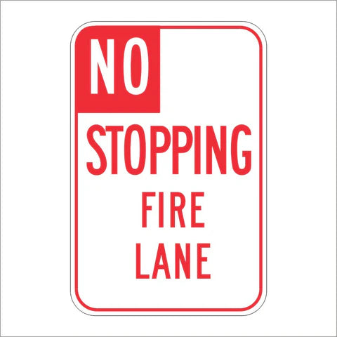 R26F (CA) No Stopping Fire Lane Sign