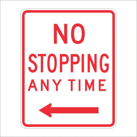 R28A(S) (CA) No Stopping Anytime Sign