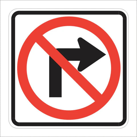 R3-1 No Right Turn Sign