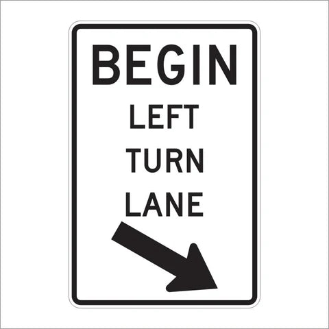R3-20L Begin Left Turn Lane Sign