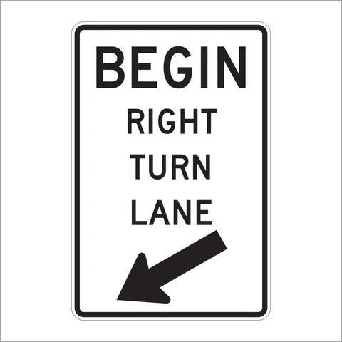 R3-20R Begin Right Turn Lane Sign