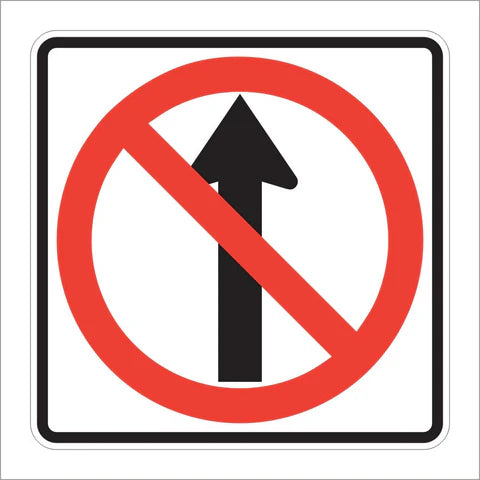 R3-27 No Straight Through Sign