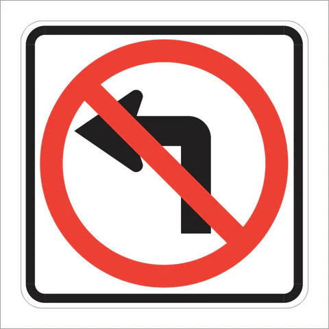 R3-2 No Left Turn Sign