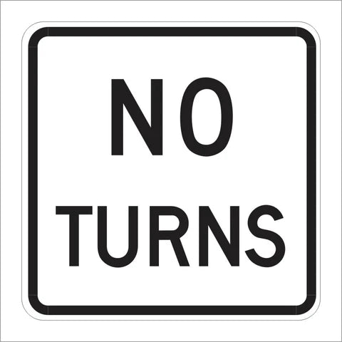 R3-3 No Turns Sign