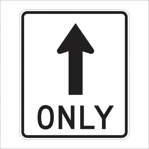 R3-5A Straight Through Only Sign