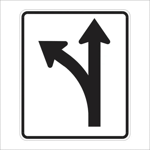 R3-6 Left Straight Optional Lane Sign