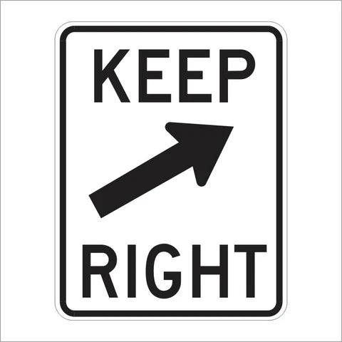 R4-7B Keep Right Sign