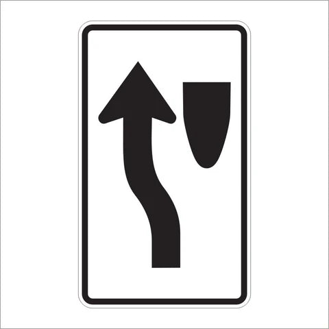 R4-8C Narrow Keep Left Sign