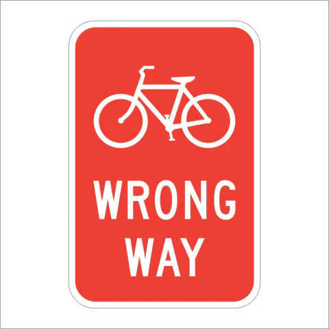 R5-1B Bicycle Wrong Way Sign