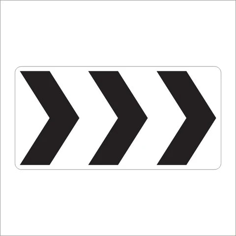 R6-4A Roundabout Directional 3 Chevrons Sign