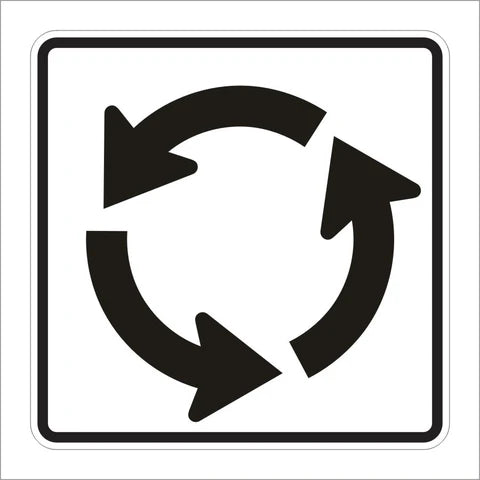 R6-5P Roundabout Circulation Sign