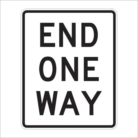 R6-7 End One Way Sign