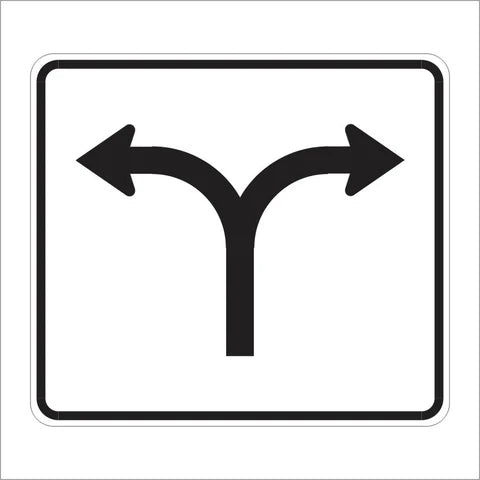 R60B (CA) Optional Right or Left Turn (SYMBOL) Sign