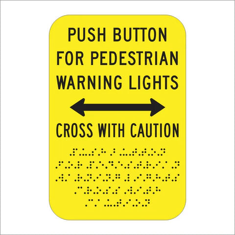 R62E (CA) Push Button for Pedestrian Warning Lights Cross With Caution Sign