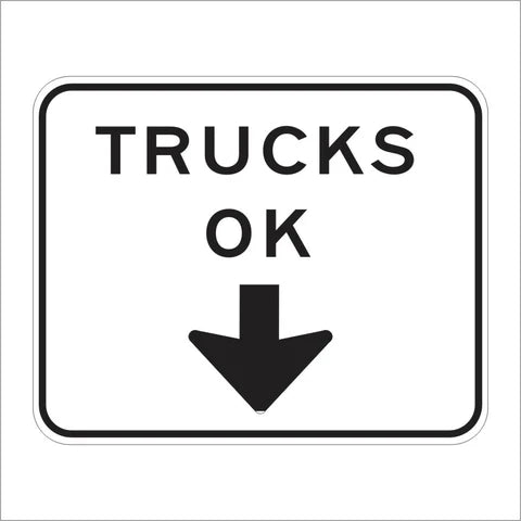 R70 (CA) Trucks OK With Down Arrow Sign