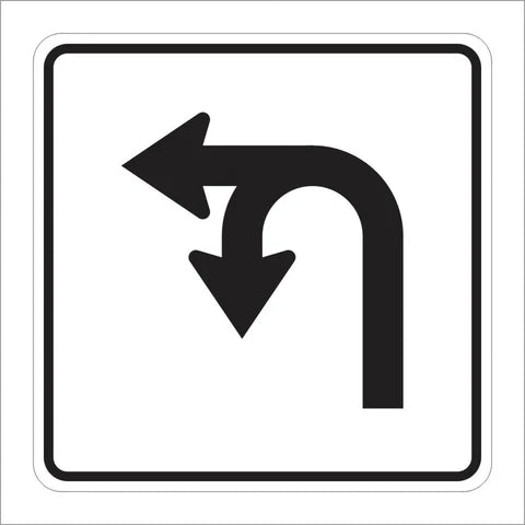 R73-2 (CA) Left and U-Turn Arrow Sign