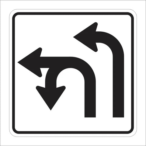 R73-5 (CA) Double Lane Left Turn or U-Turn Sign