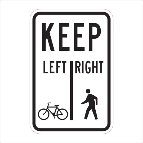 R9-7 Shared- Use Path Restriction (Bikes Left/ Peds Right) Sign