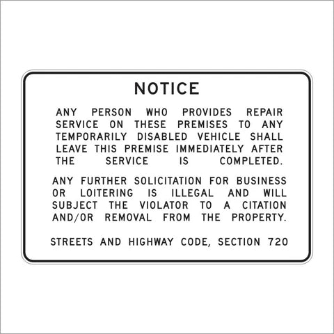 S21 (CA) Weigh Station Repair Service Plaque Sign