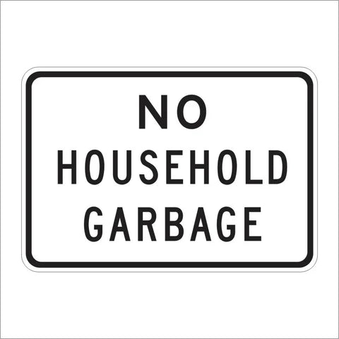 SR23-1 (CA) No Household Garbage Sign