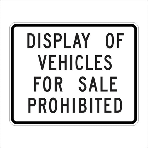 SR26 (CA) Display of Vehicles for Sale Prohibited Sign