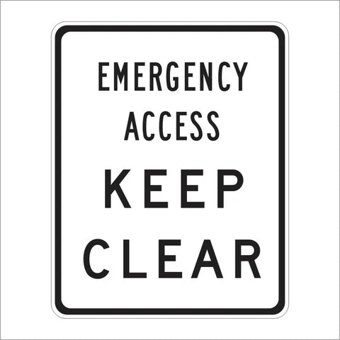SR46 (CA) Emergency Access Keep Clear Sign