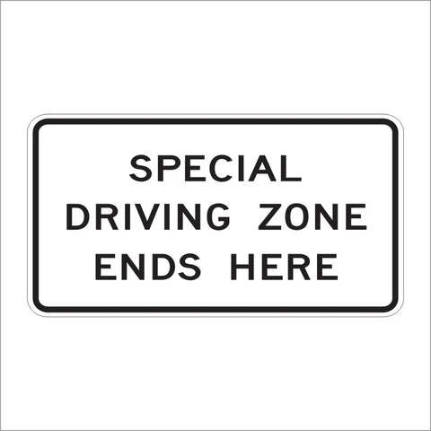 SR55 (CA) Special Driving Zone Ends Here Sign