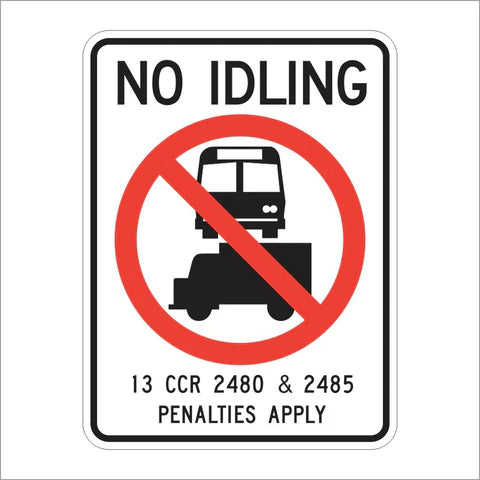 SR63 (CA) No Idling (SYMBOL) Sign