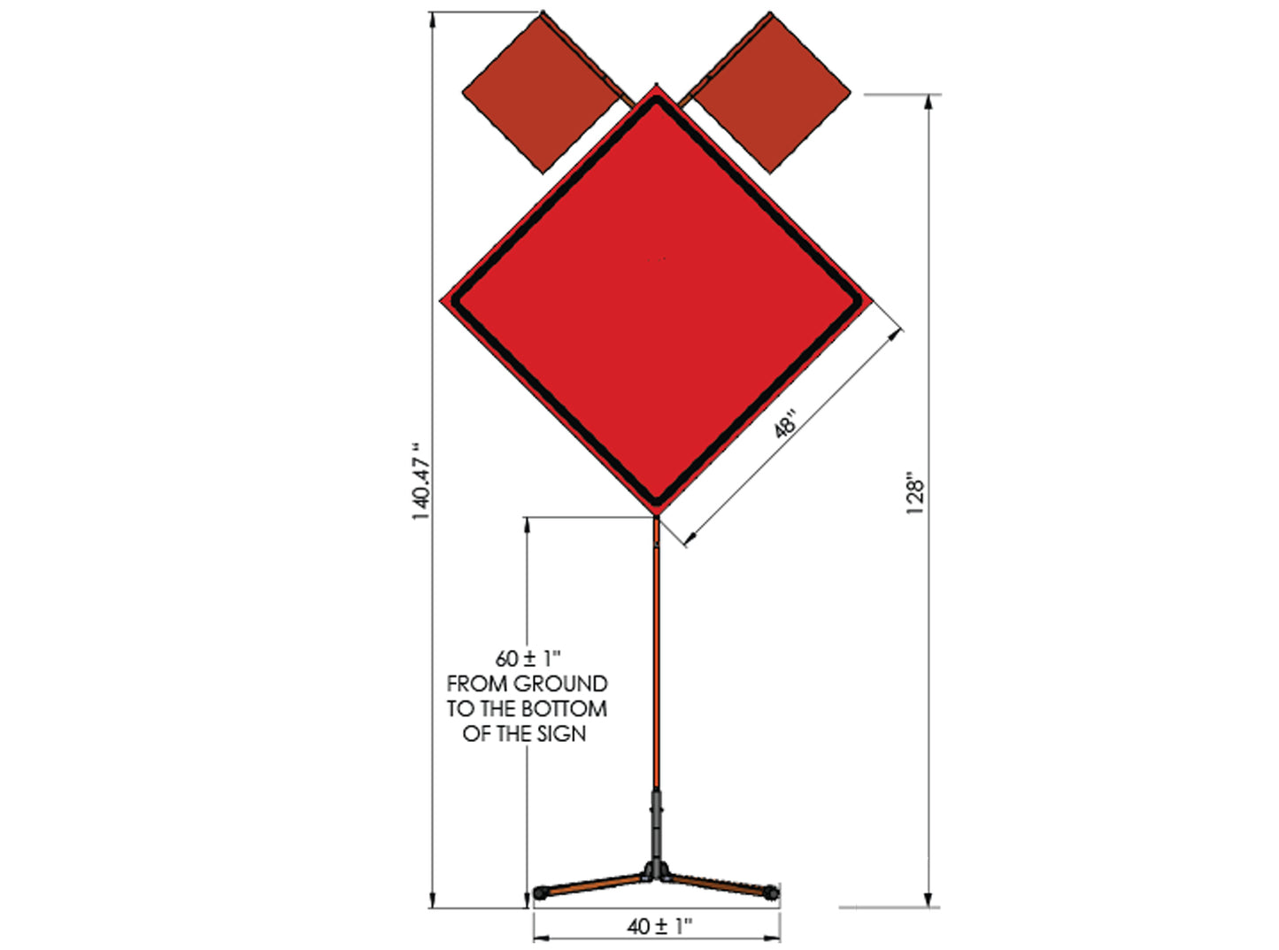 SS400 Medium Height Steel Springless Sign Stand